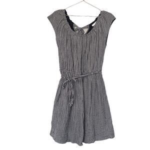 Lauren Conrad Women’s gingham tie at waist lined Dress, Size medium